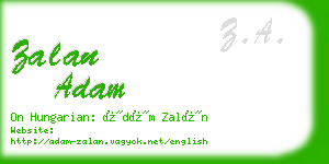 zalan adam business card